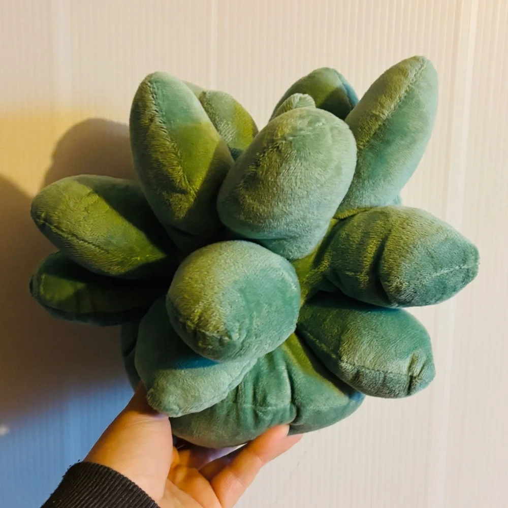 “Cute Green Succulent Plant Plush Pillow Decor Soft Stuffed Plant NEW”